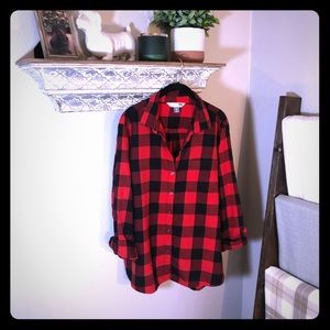 Old Navy Red Flannel Plaid Shirt